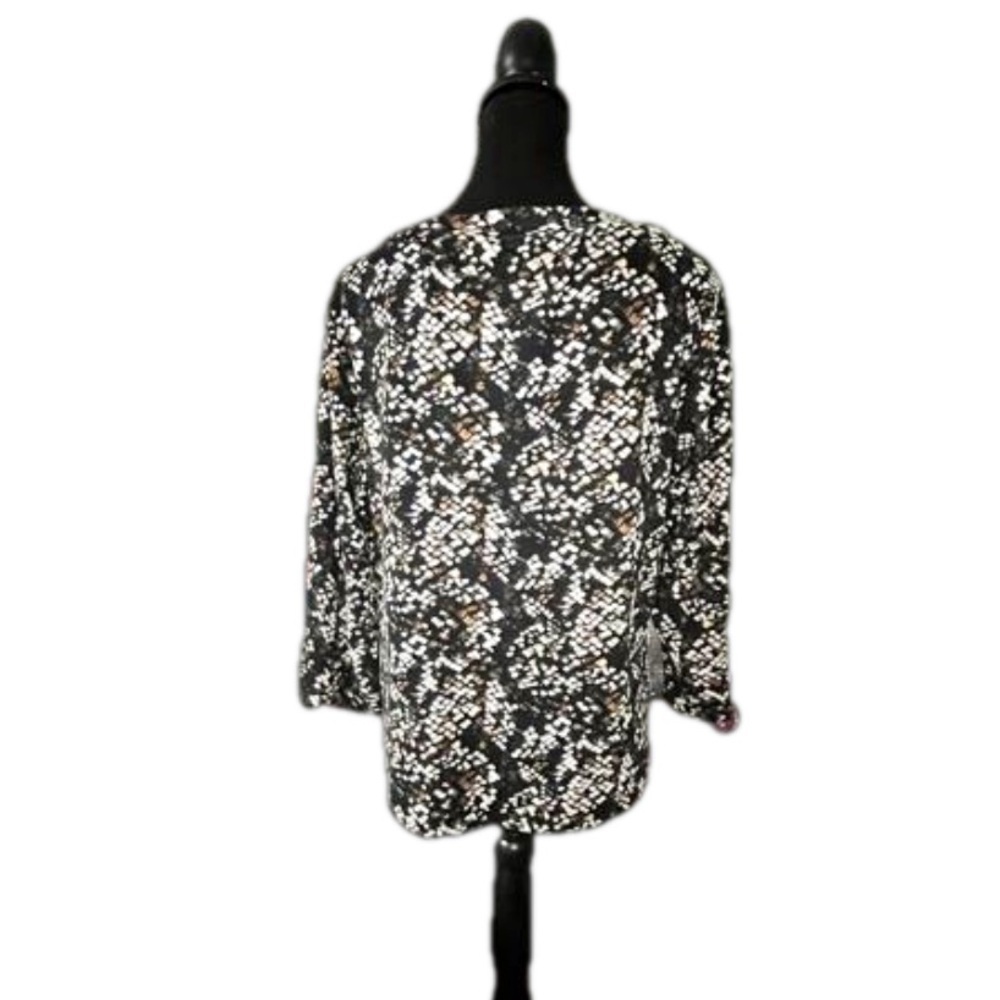 Anne Klein Sport Animal Print Cotton 3/4 Sleeve Top, Size Large - Picture 2 of 12